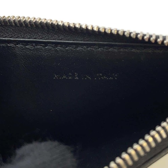 Celine Card Case with Zip Logo Calf Leather Wallet Black Coin - Picture 11 of 12